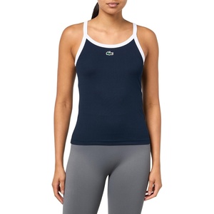 Lacoste Women’s Rib Sport Tank Top(Navy Blue & White)