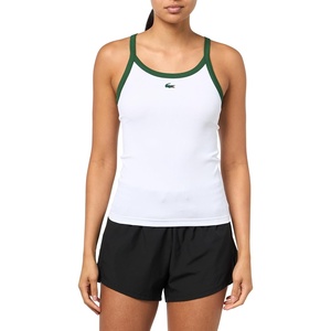 Lacoste Women’s Rib Sport Tank Top(White/Green)