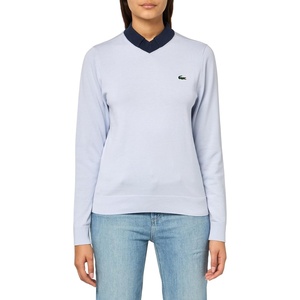Lacoste Women’s Sport Cotton Pima Technical Knit Golf Sweater(Phoenix Blue/Navy Blue)