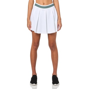 Lacoste Womens Sport Piqué Tennis Skirt with Liner(White/Rocket Green)