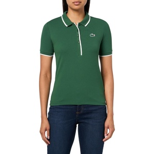 Lacoste Women’s Sport Regular Fit Tennis Heat Regulating Polo Shirt(Green/Flour)