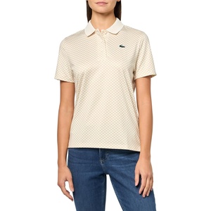 Lacoste Women’s Sport Regular Fit Uv Protect Golf Polo Shirt(Lapland/Croissant)