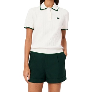 Lacoste Women’s Sport Short Sleeved Polo Collar Golf Sweater(Flour/Green)