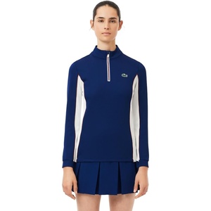 Lacoste Women’s Sport Slim Fit Tennis Layering Sweatshirt(Methylene Blue/White)
