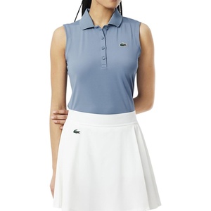 Lacoste Womens Sport Slim Fit UV Protect Stretch Golf Polo Shirt(Dusty Blue)