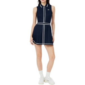 Lacoste Women’s Sport Ultra Dry Heritage Trim Golf Dress(Navy Blue/White/Navy Blue)