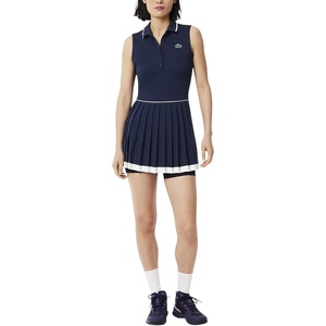 Lacoste Women’s Sport Ultra Dry Tennis Heritage Dress(Navy Blue/Flour/Navy Blue)