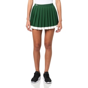 Lacoste Women’s Sport Ultra Dry Tennis Heritage Stretch Skirt(Green/Flour/Green)
