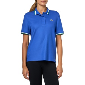 Lacoste Women’s Sport Uv Protect Stripe Collar Tennis Polo Shirt(Green)