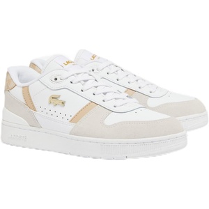 Lacoste Women’s T-Clip Set Sneaker(White/Light Brown)