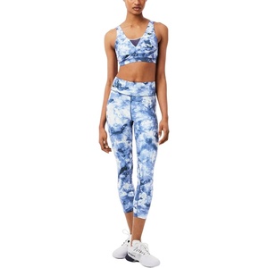 Lacoste Women’s Ultra Dry Printed Stretch Sport Leggings, Primerose/Cosmic, M
