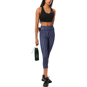 Lacoste Women’s Ultra Dry Printed Stretch Sport Leggings(Navy Blue & Delphinium)