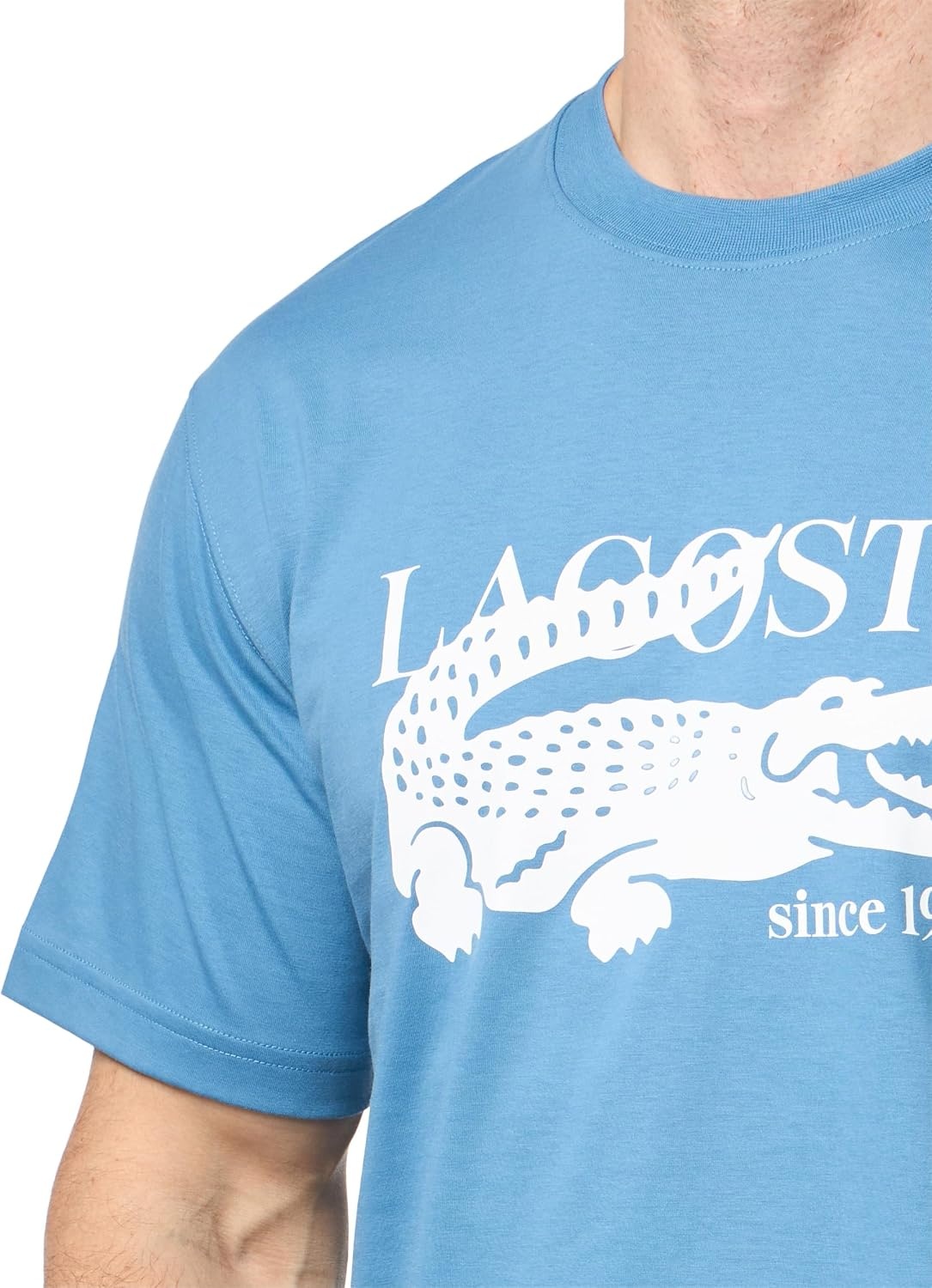 image:imageLacoste Classic Fit Cotton Print TShirtAbyss Blue