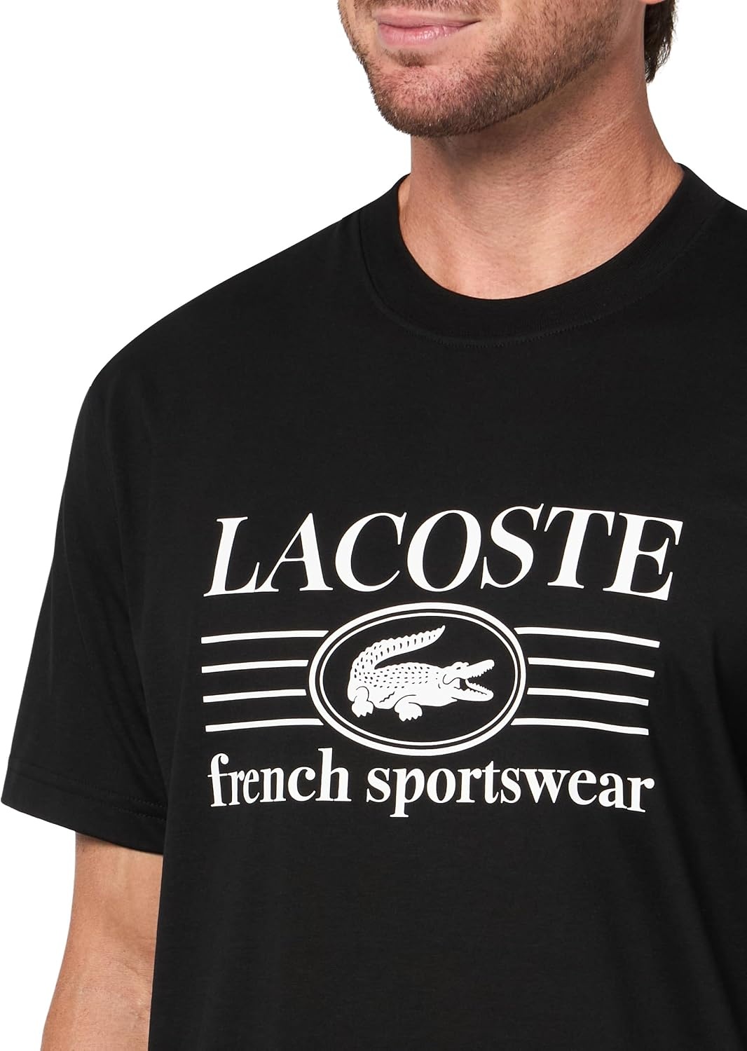 image:imageLacoste Classic Fit Cotton Print TShirtBlack