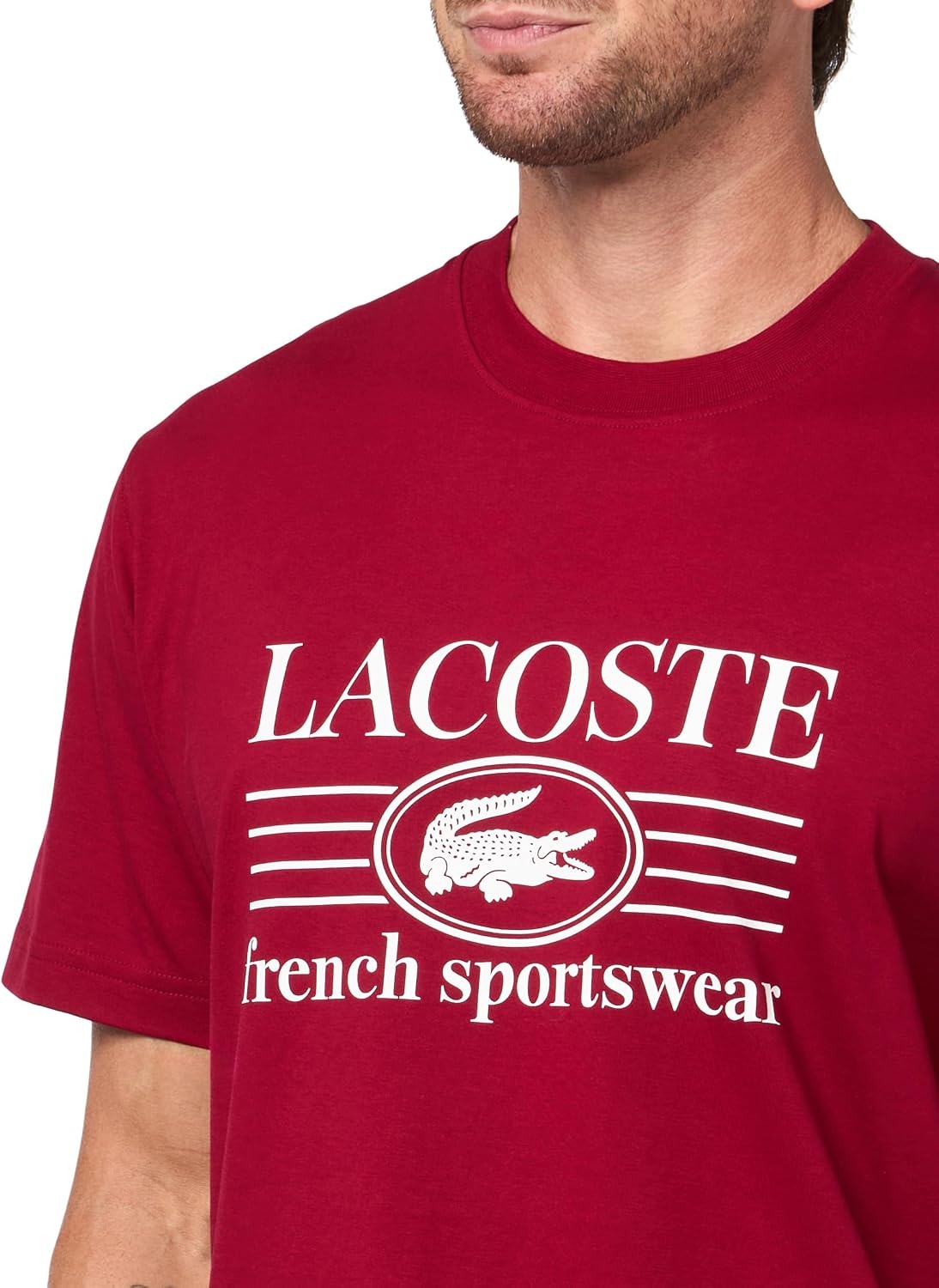 image:imageLacoste Classic Fit Cotton Print TShirtBordeaux