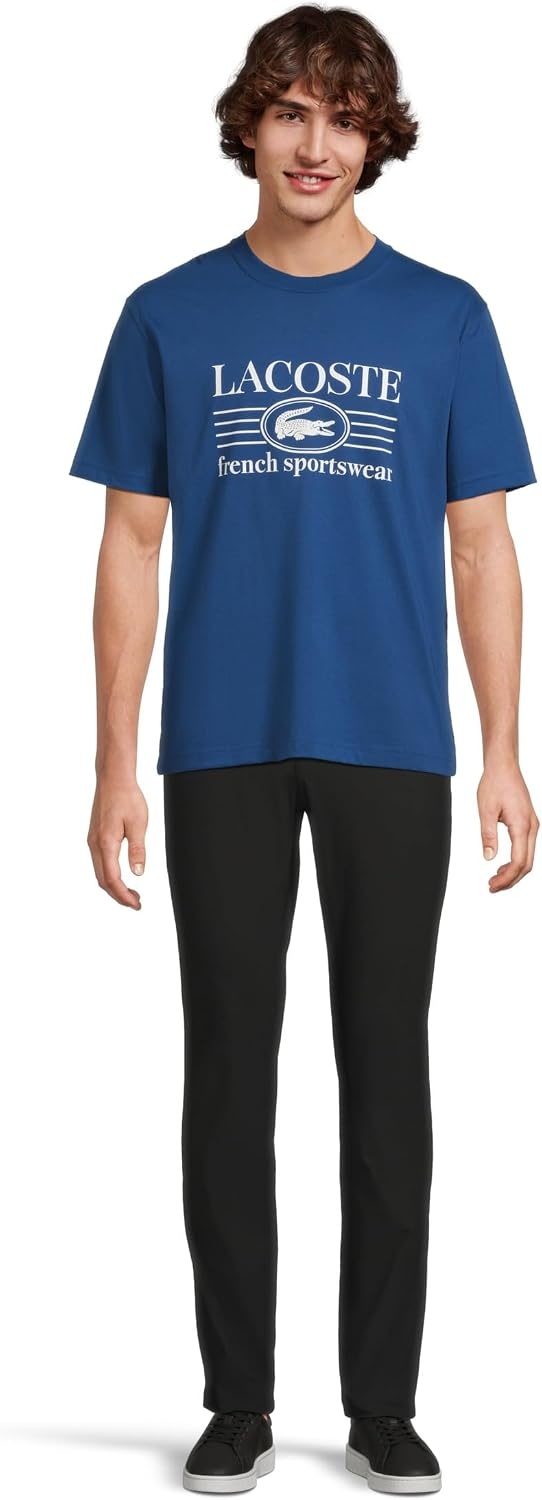 image:imageLacoste Classic Fit Cotton Print TShirtFrance Blue