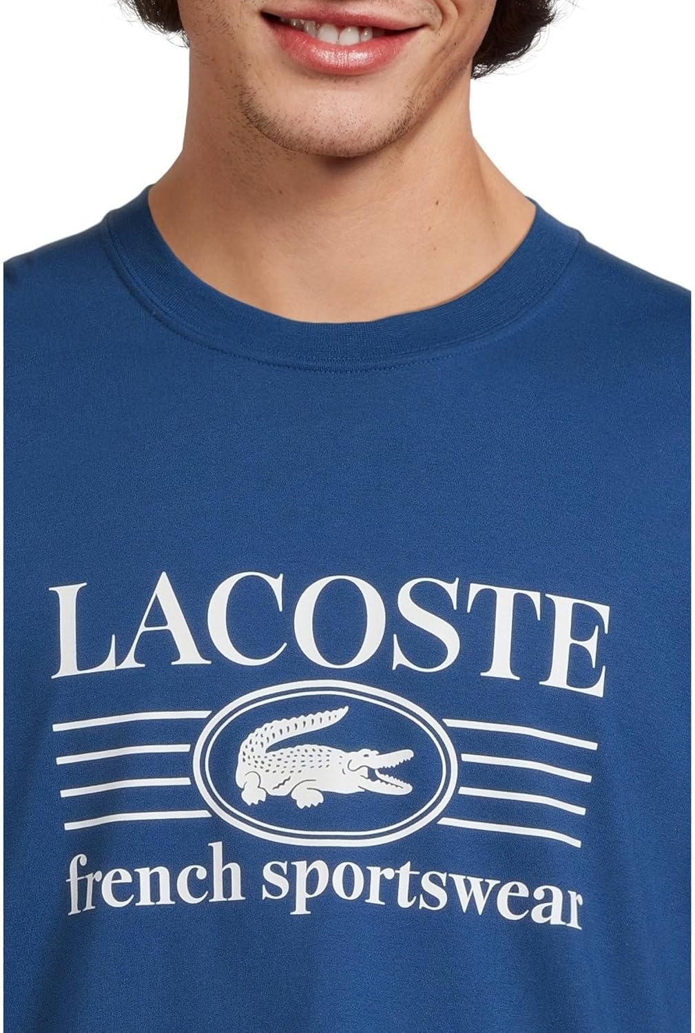 image:imageLacoste Classic Fit Cotton Print TShirtFrance Blue