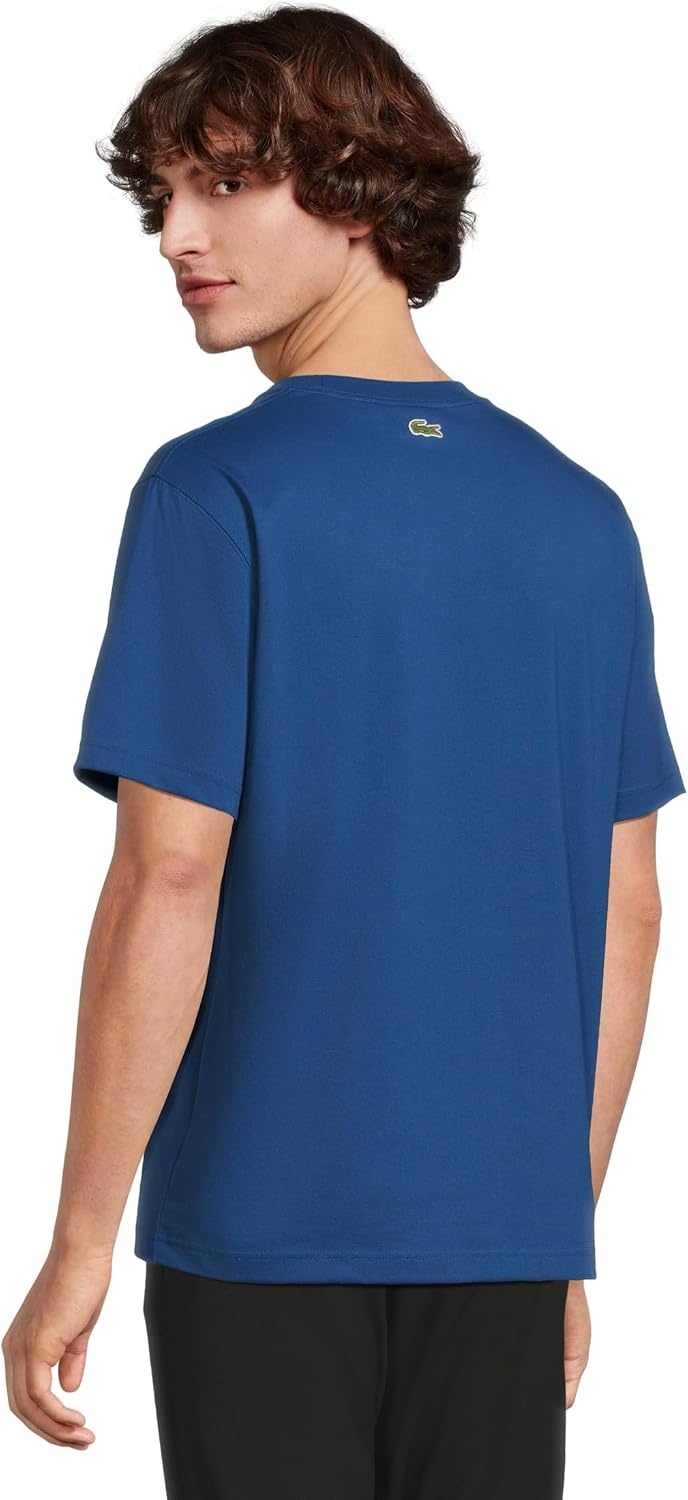 image:imageLacoste Classic Fit Cotton Print TShirtFrance Blue