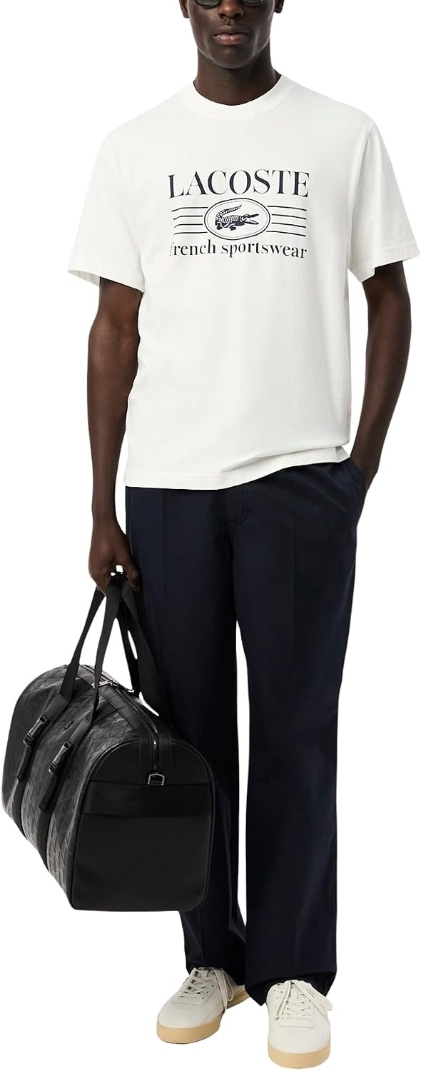 image:imageLacoste Classic Fit Cotton Print TShirtWhite