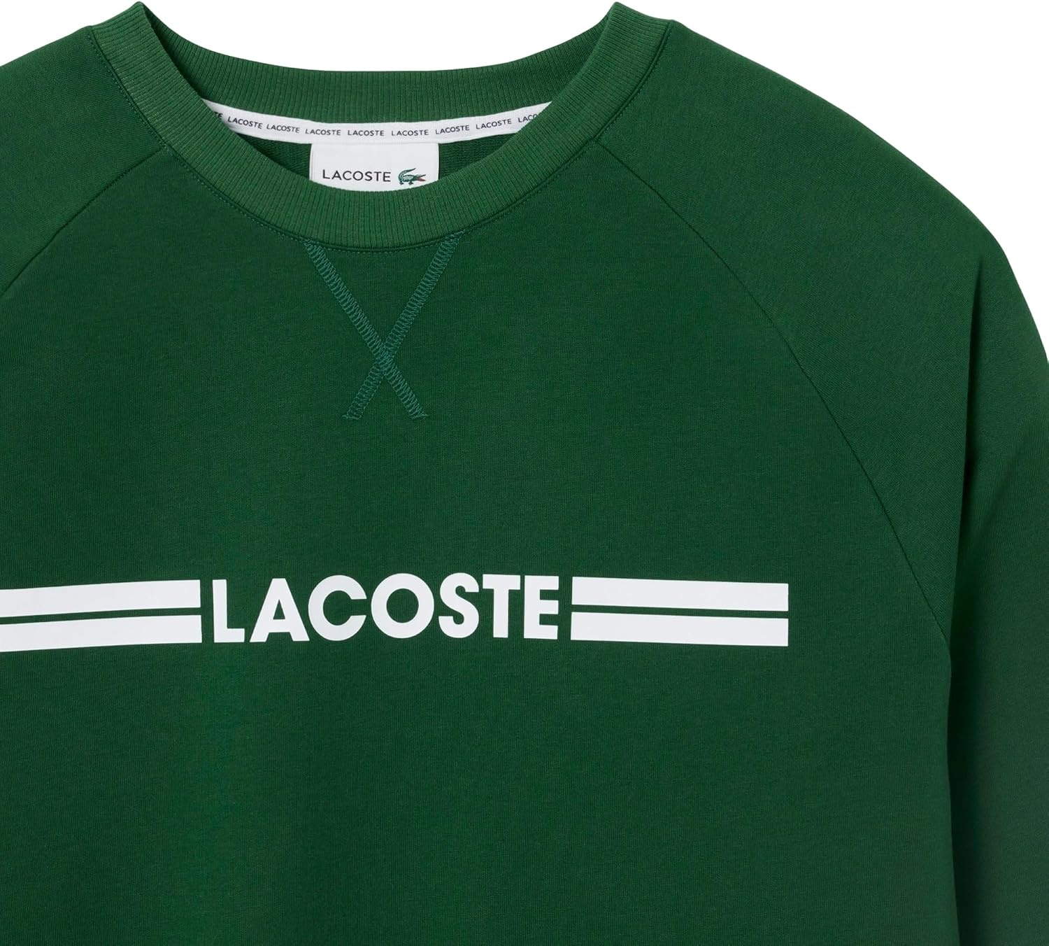 image:imageLacoste Logo Fleece Loungewear SweatshirtGreenWhite