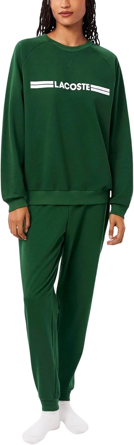 image:imageLacoste Logo Fleece Loungewear SweatshirtGreenWhite