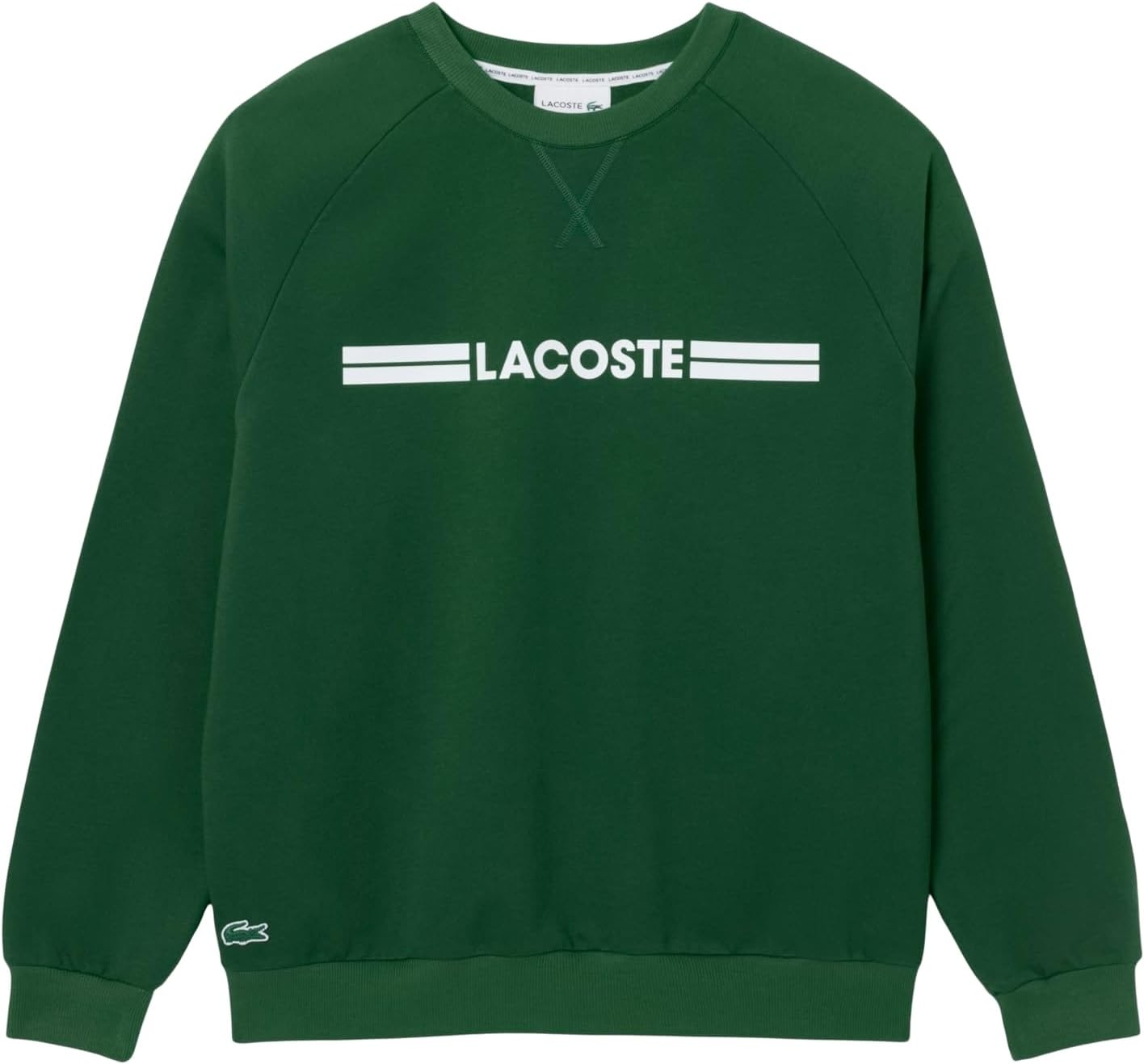 image:imageLacoste Logo Fleece Loungewear SweatshirtGreenWhite