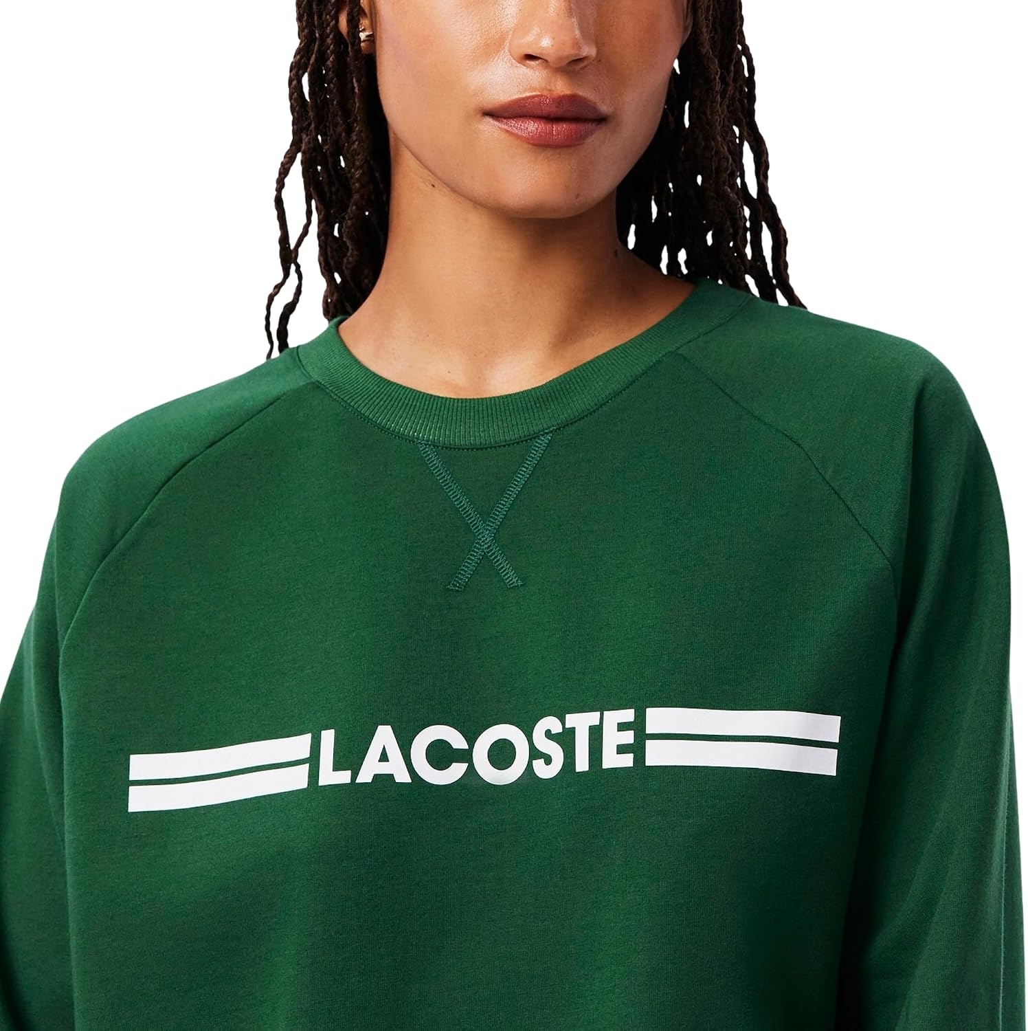 image:imageLacoste Logo Fleece Loungewear SweatshirtGreenWhite