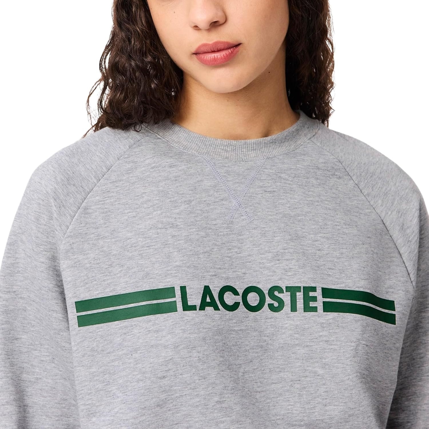 image:imageLacoste Logo Fleece Loungewear SweatshirtSilver ChineGreen