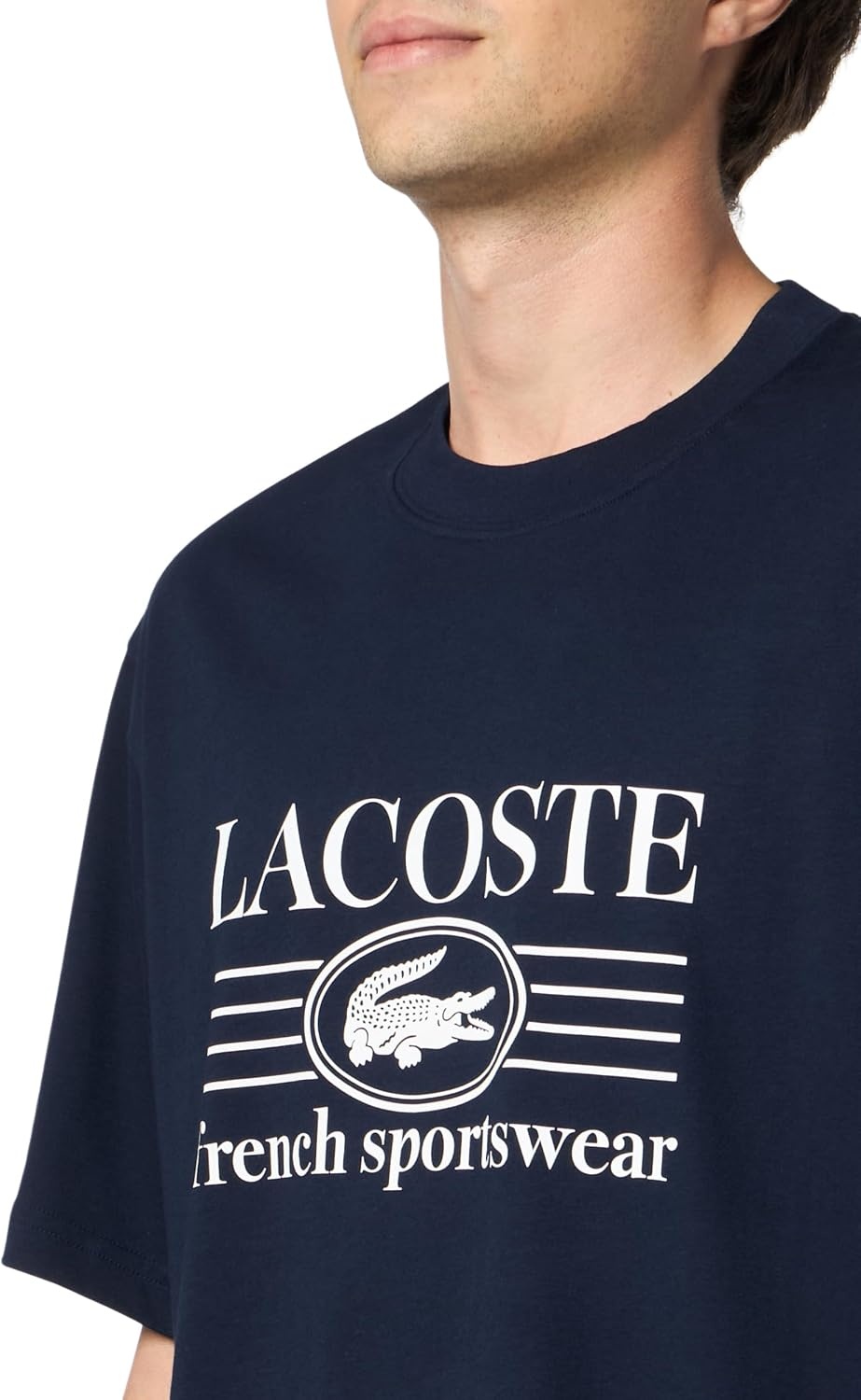 image:imageLacoste Mens Classic Fit Cotton Print TShirtNavy Blue