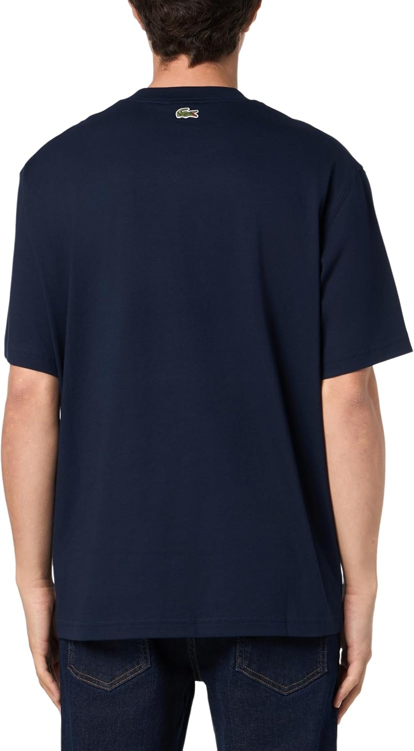image:imageLacoste Mens Classic Fit Cotton Print TShirtNavy Blue