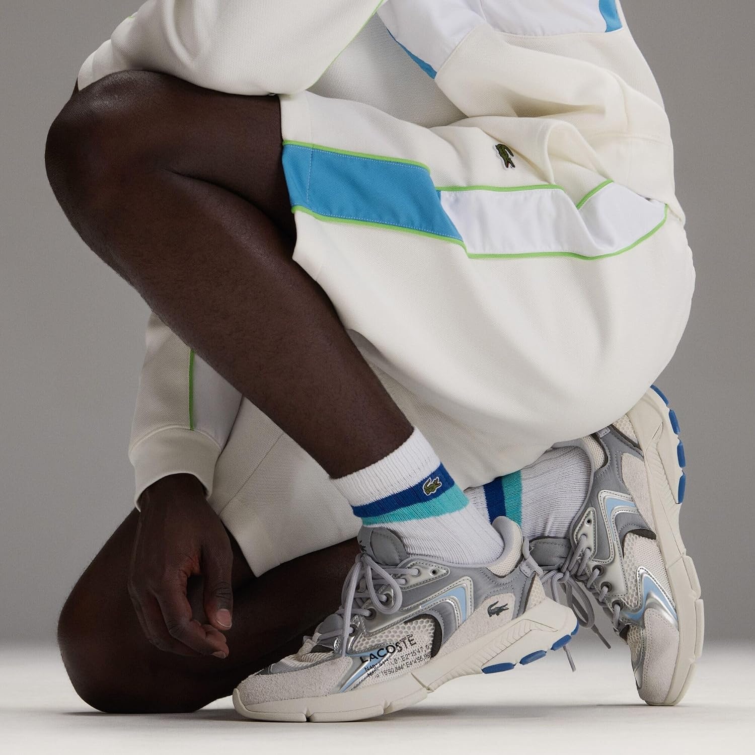image:imageLacoste Mens L003 Neo SneakersLt GrySlv