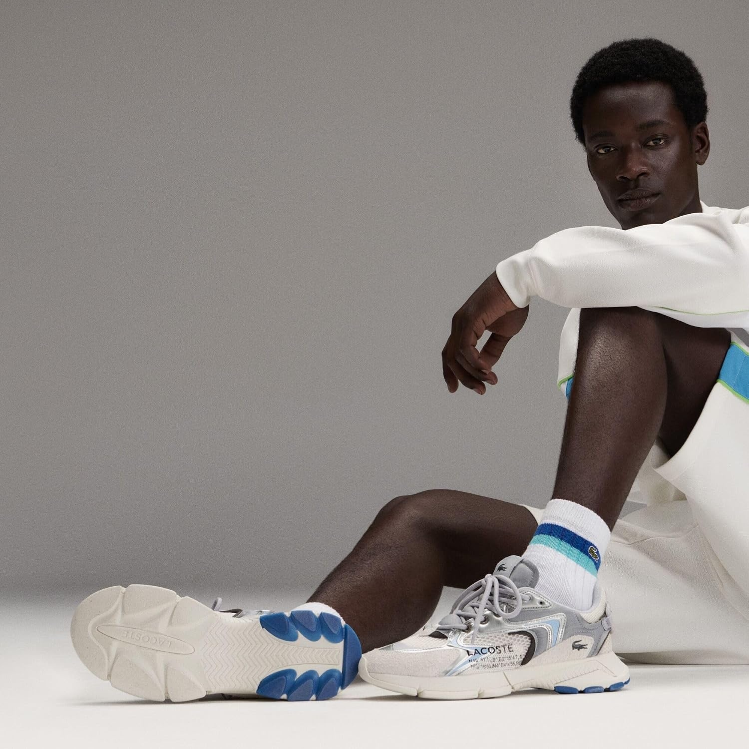 image:imageLacoste Mens L003 Neo SneakersLt GrySlv