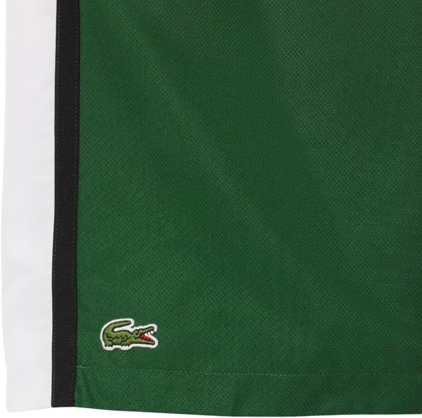 image:imageLacoste Mens Lightweight Colorblock Stripe Tennis ShortsGreenWhiteBlack