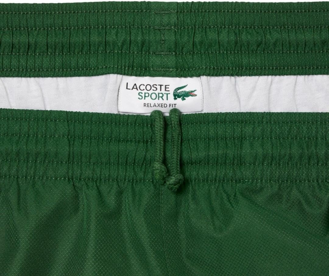 image:imageLacoste Mens Lightweight Colorblock Stripe Tennis ShortsGreenWhiteBlack