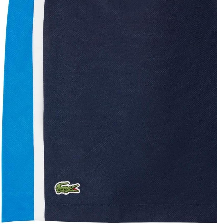 image:imageLacoste Mens Lightweight Colorblock Stripe Tennis ShortsNavy BlueGipsy BlueWhite