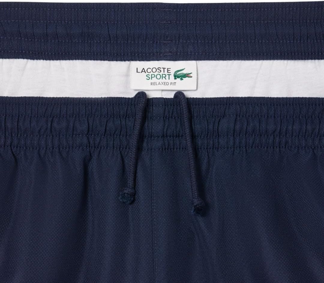 image:imageLacoste Mens Lightweight Colorblock Stripe Tennis ShortsNavy BlueGipsy BlueWhite