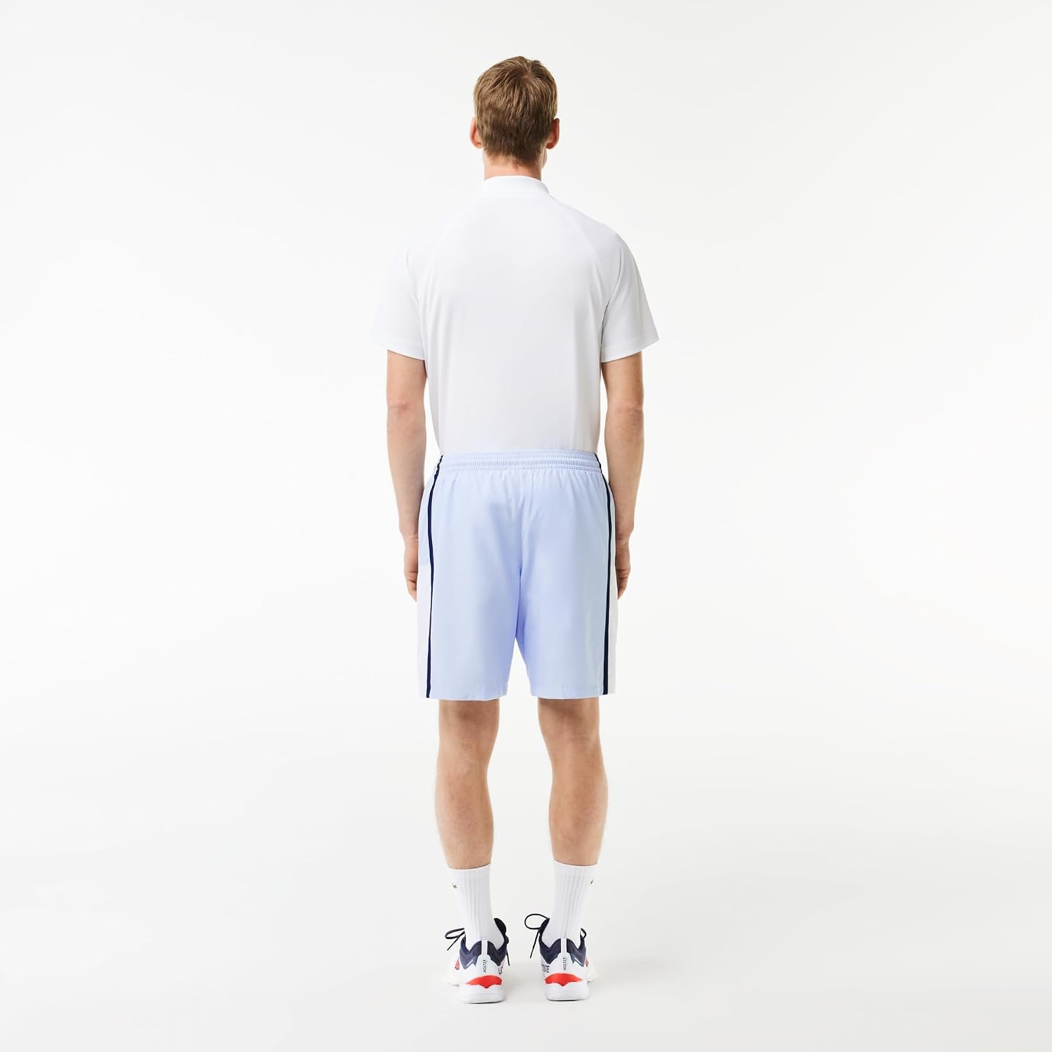 image:imageLacoste Mens Lightweight Colorblock Stripe Tennis ShortsPhoenix BlueWhiteNavy Blue