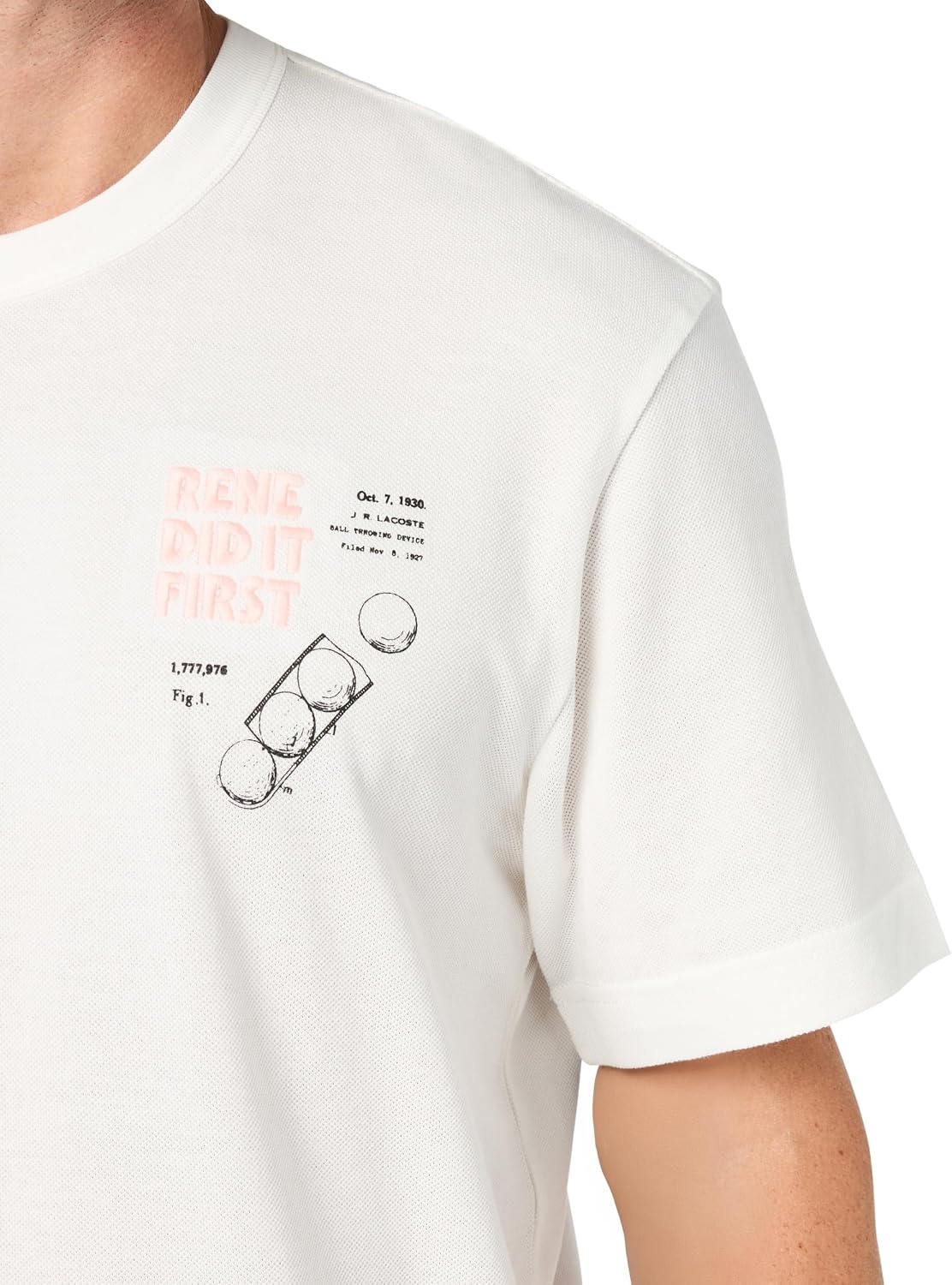 image:imageLacoste Mens Piqu Graphic TShirtFlourLance Balle