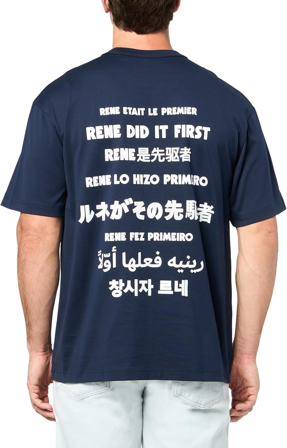 image:imageLacoste Mens Piqu Graphic TShirtNavy Blue
