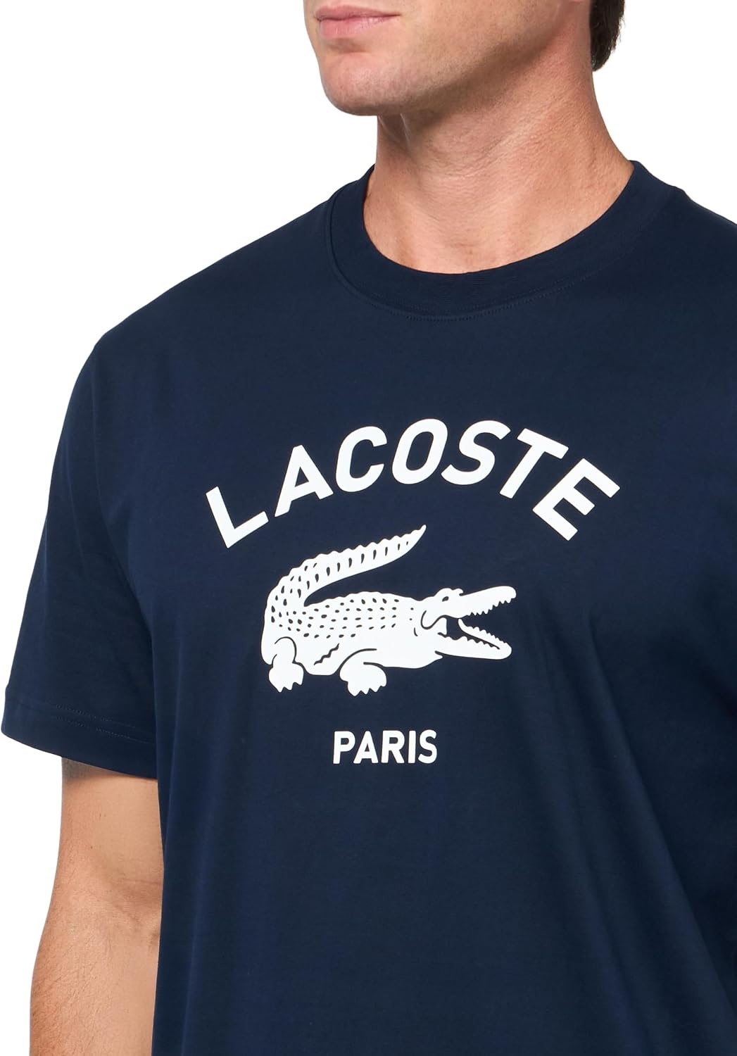 image:imageLacoste Mens Piqu Graphic TShirtNavy Blue Branding
