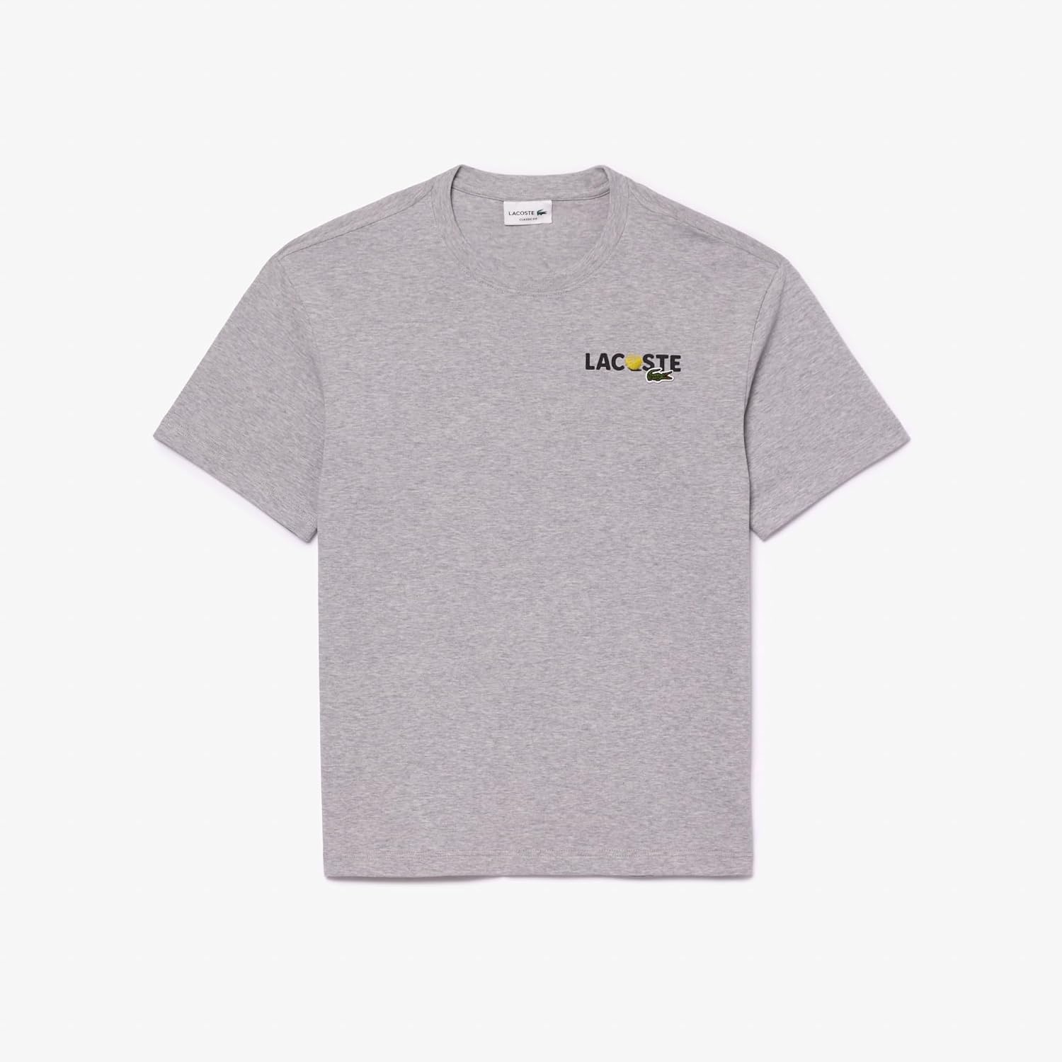 image:imageLacoste Mens Piqu Graphic TShirtSilver Chine
