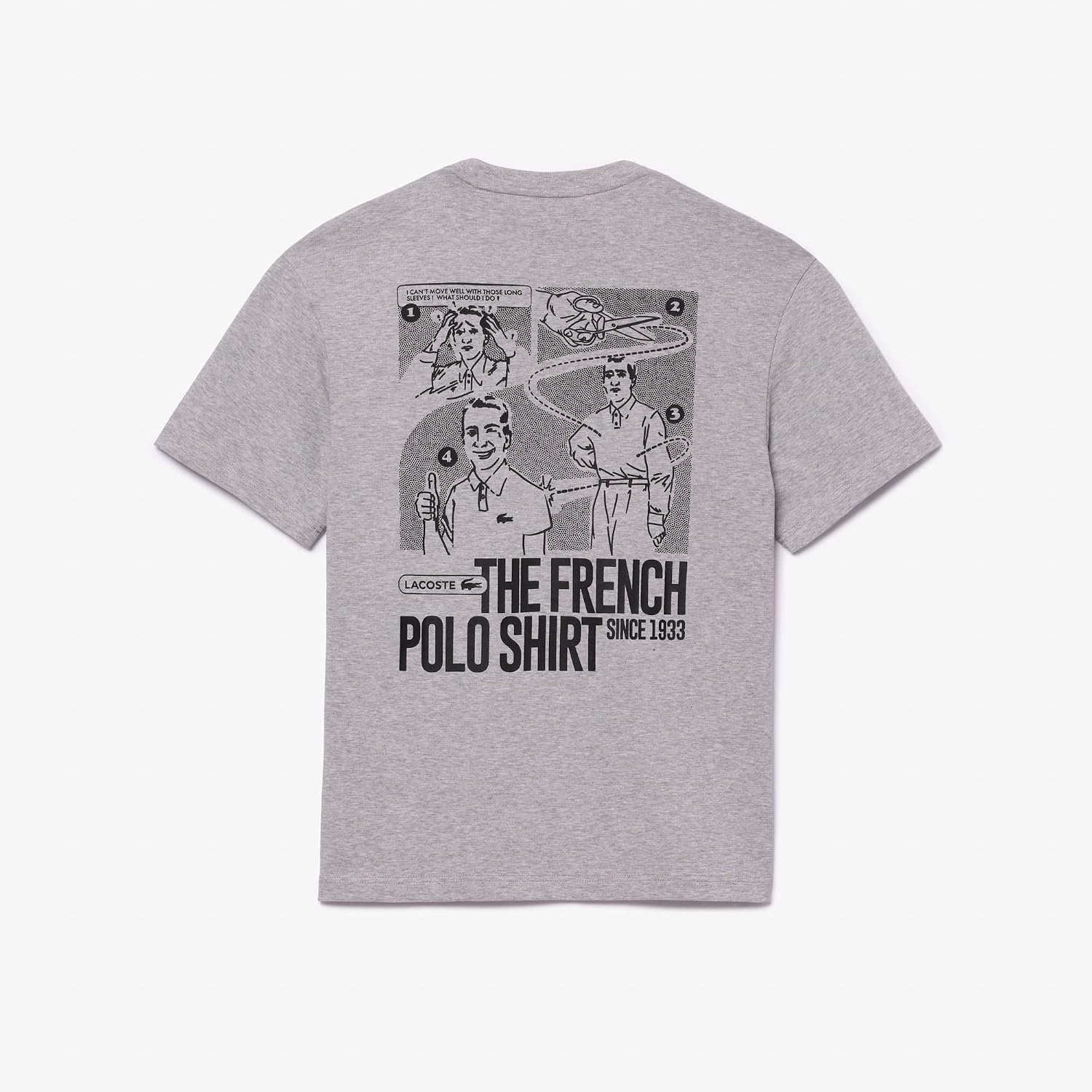image:imageLacoste Mens Piqu Graphic TShirtSilver Chine