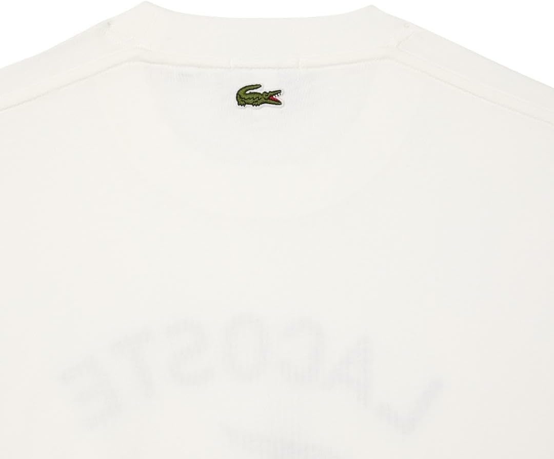 image:imageLacoste Mens Piqu Graphic TShirtWhite Branding