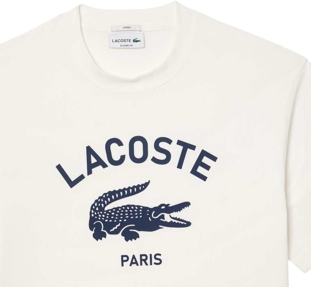 image:imageLacoste Mens Piqu Graphic TShirtWhite Branding