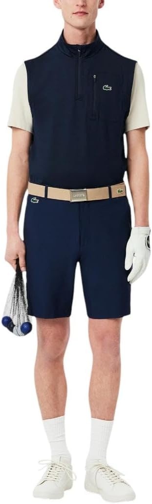 image:imageLacoste Mens Quarter Zip Layering Golf VestNavy Blue