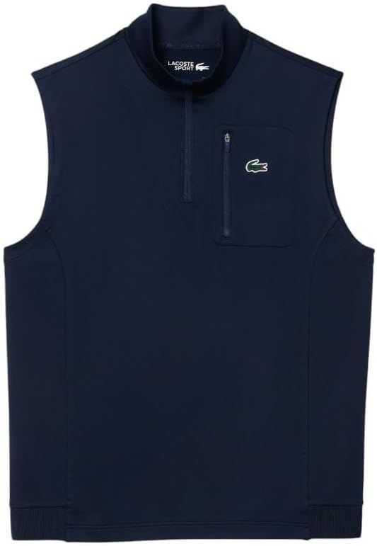 image:imageLacoste Mens Quarter Zip Layering Golf VestNavy Blue