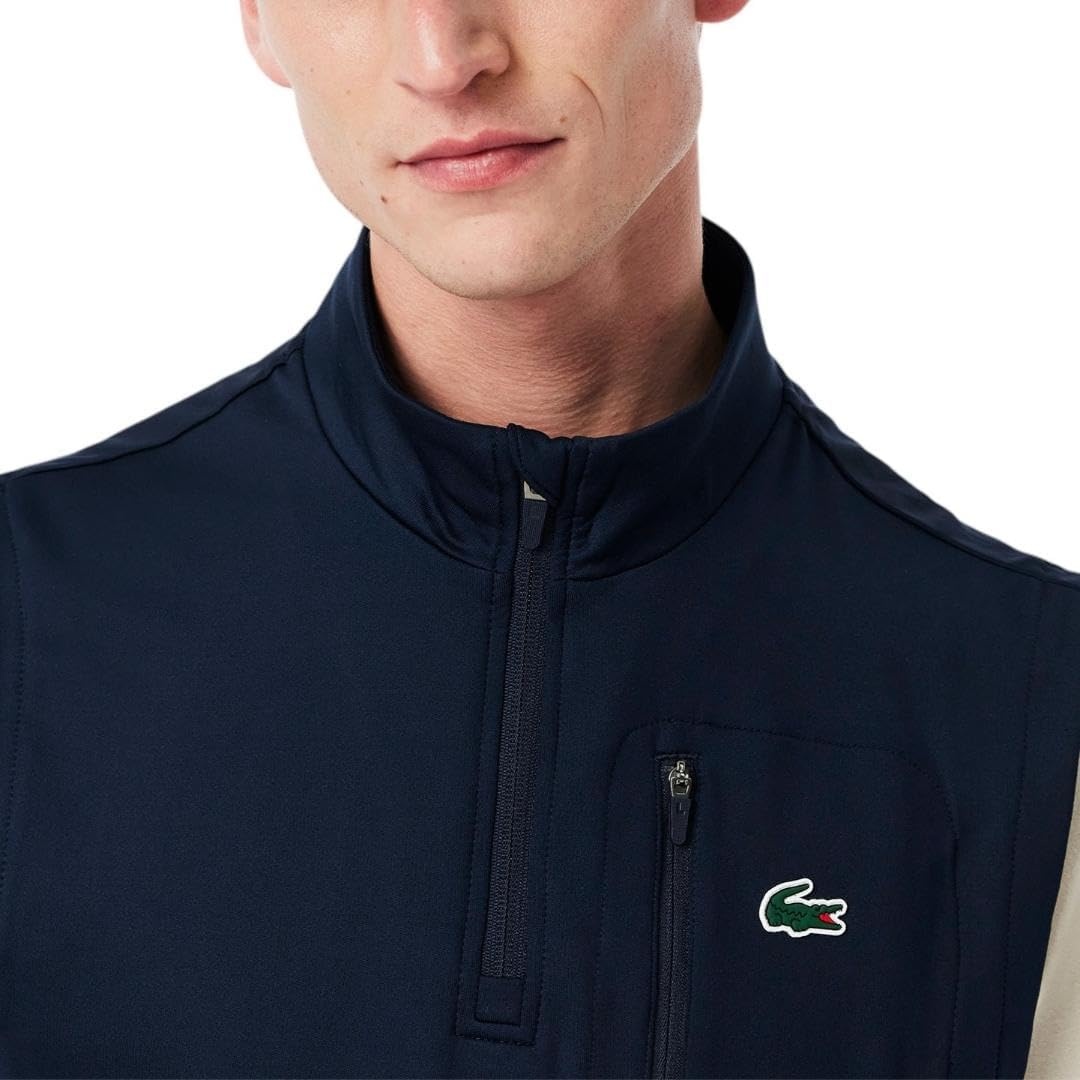 image:imageLacoste Mens Quarter Zip Layering Golf VestNavy Blue