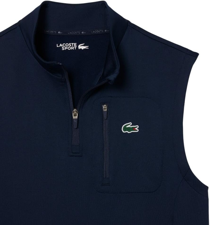 image:imageLacoste Mens Quarter Zip Layering Golf VestNavy Blue