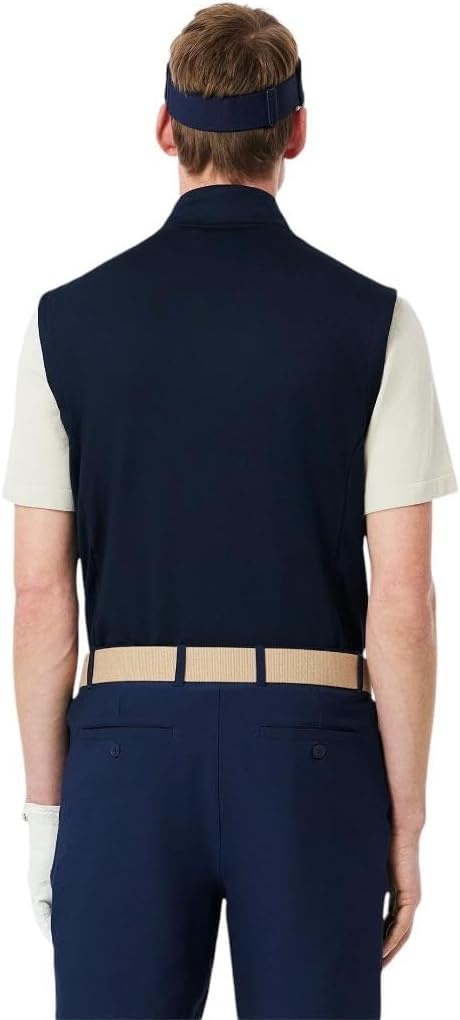 image:imageLacoste Mens Quarter Zip Layering Golf VestNavy Blue