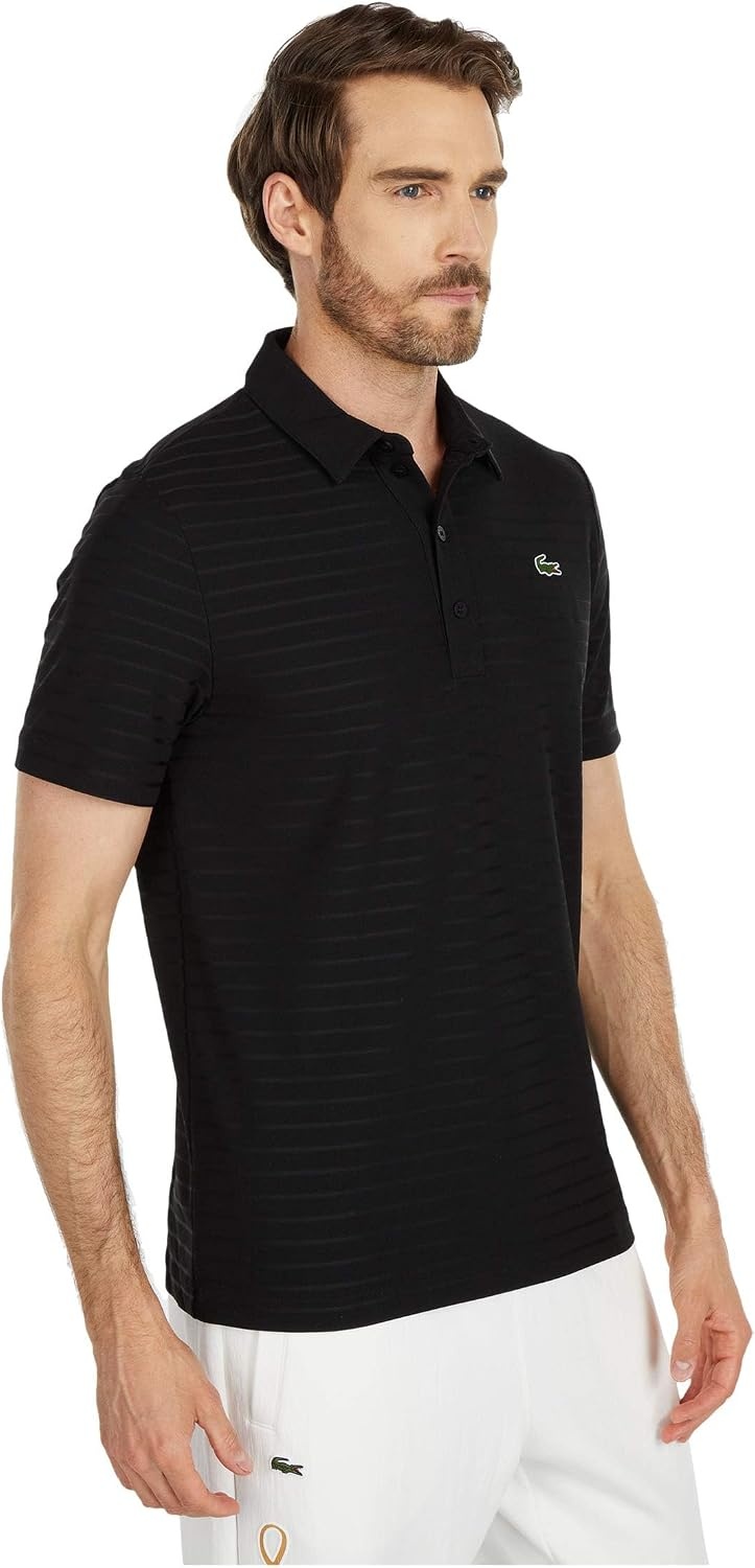 image:imageLacoste Mens Sport Short Sleeve Jacquard Techincal Polo ShirtBlack